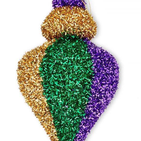 Mardi Gras Tinsel Finial Ornament - Picture 3 of 3